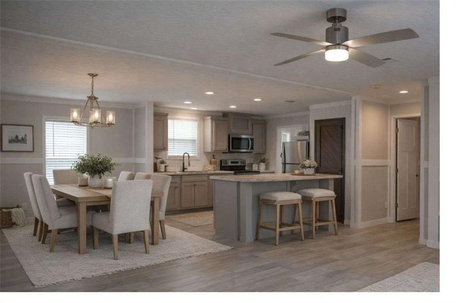 Furnished interior view inside a new home in , Elberton (Image 3).