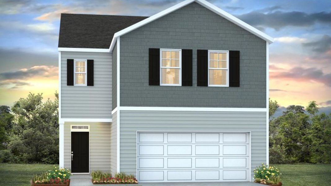 Representative exterior photo of a completed home built from the ELSTON by D.R. Horton in Huggins Hill, Manning, SC (Image 2).