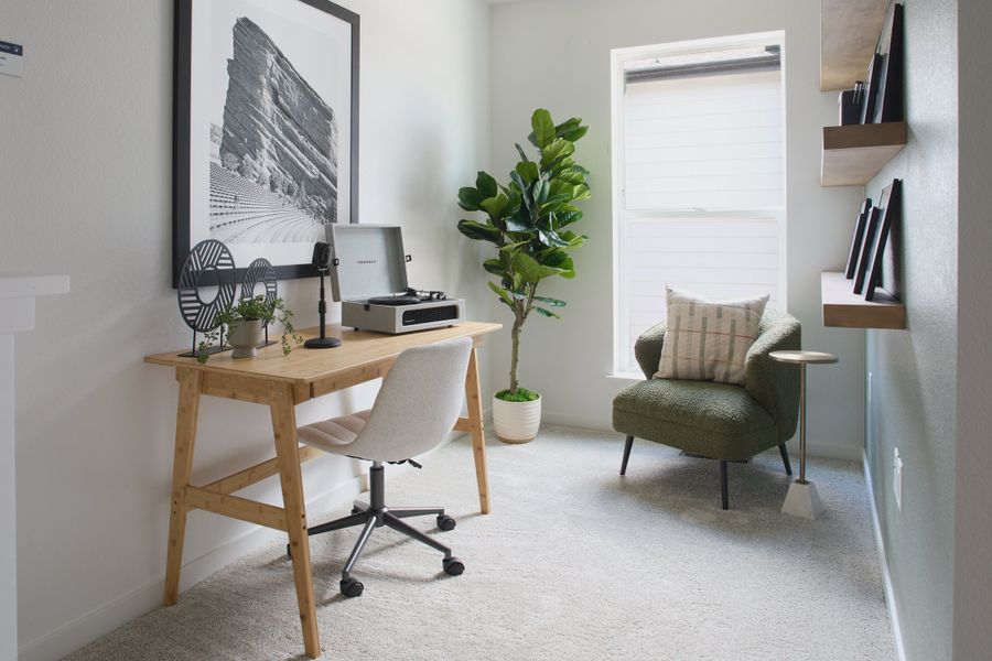 Furnished interior view inside a new home in Lyric at RidgeGate Townhomes, Lone Tree (Image 5).