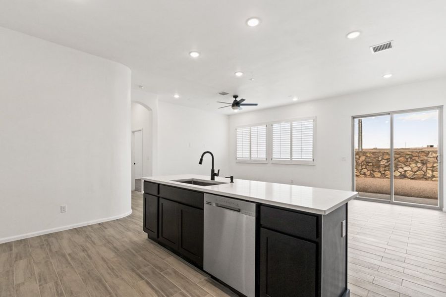Furnished interior view inside a new home in Paseo Del Este Unit 9, El Paso (Image 9). Furnished interior view inside a new home in Paseo Del Este Unit 9, El Paso (Image 9).