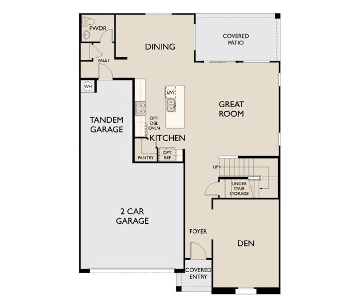 2D floor plan layout for the Daisy by Ashton Woods in Estrella Crossing, Laveen, AZ (Image 4).