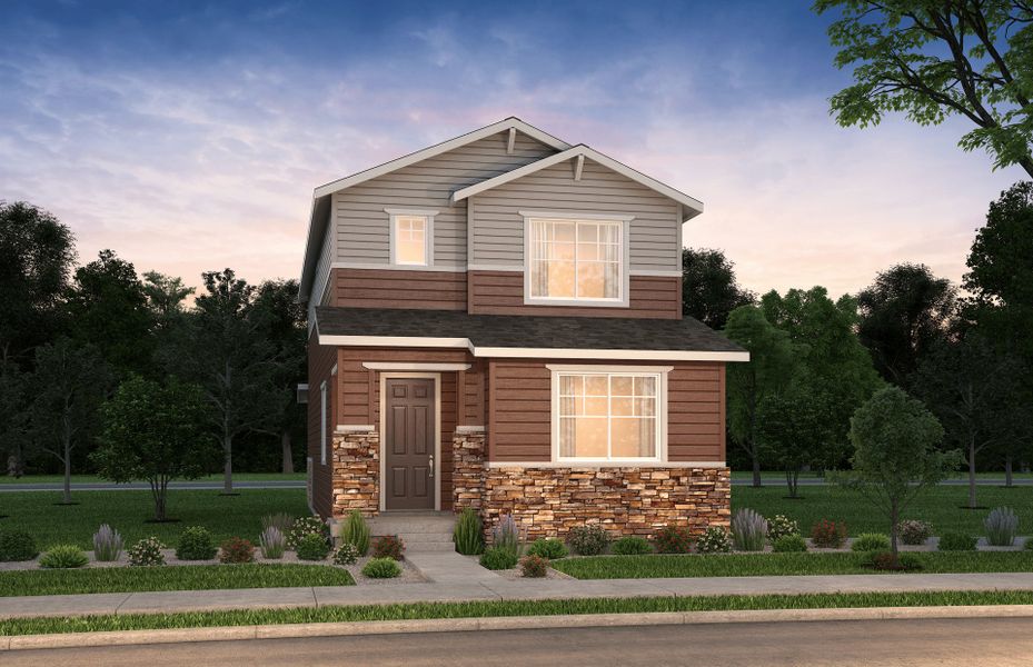 Front exterior of a home in the Painted Prairie community, located in Aurora, CO (Image 16).