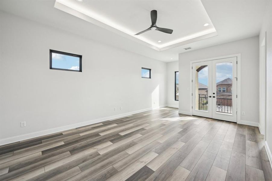 Upstairs guest bedroom with front-facing private balcony. (Bedroom 4 of 5)