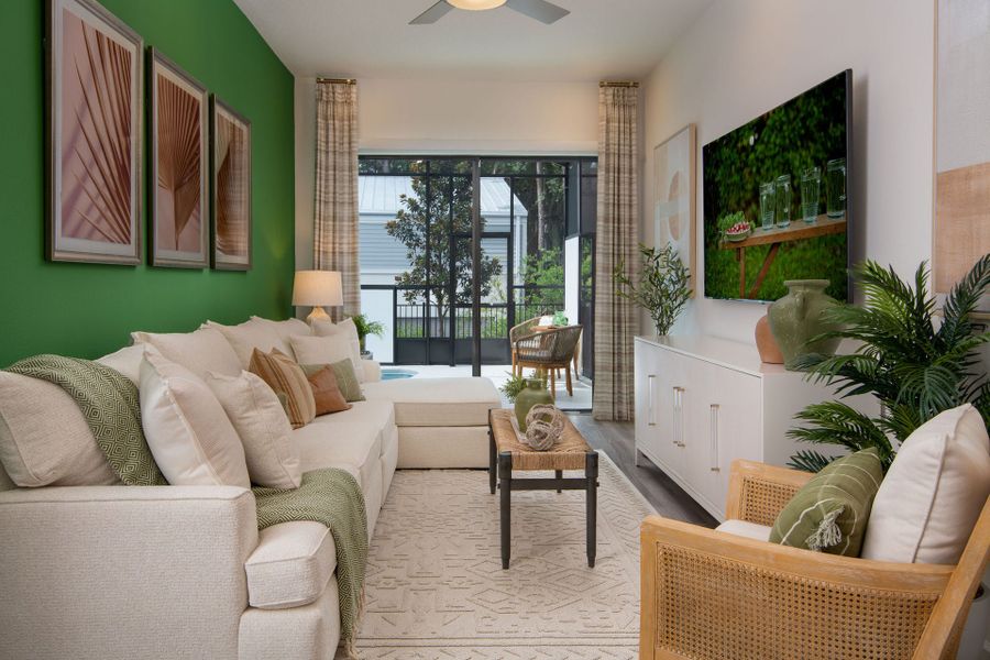 Representative furnished interior of a home built from the Nautilus Bonus Townhome by Park Square Residential in Paradiso Grande, Orlando (Image 6).