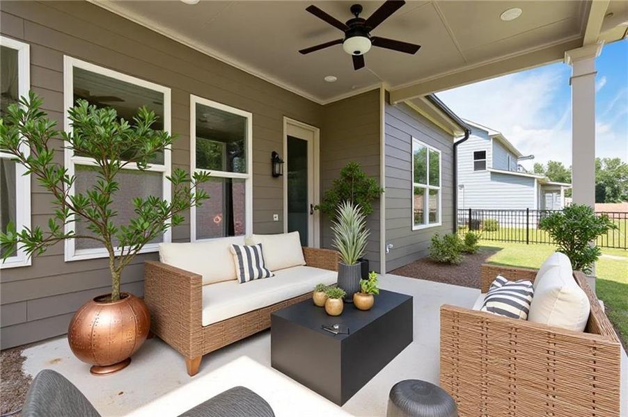Exterior details and patio area of a home in Traditions of Braselton, Jefferson (Image 3).