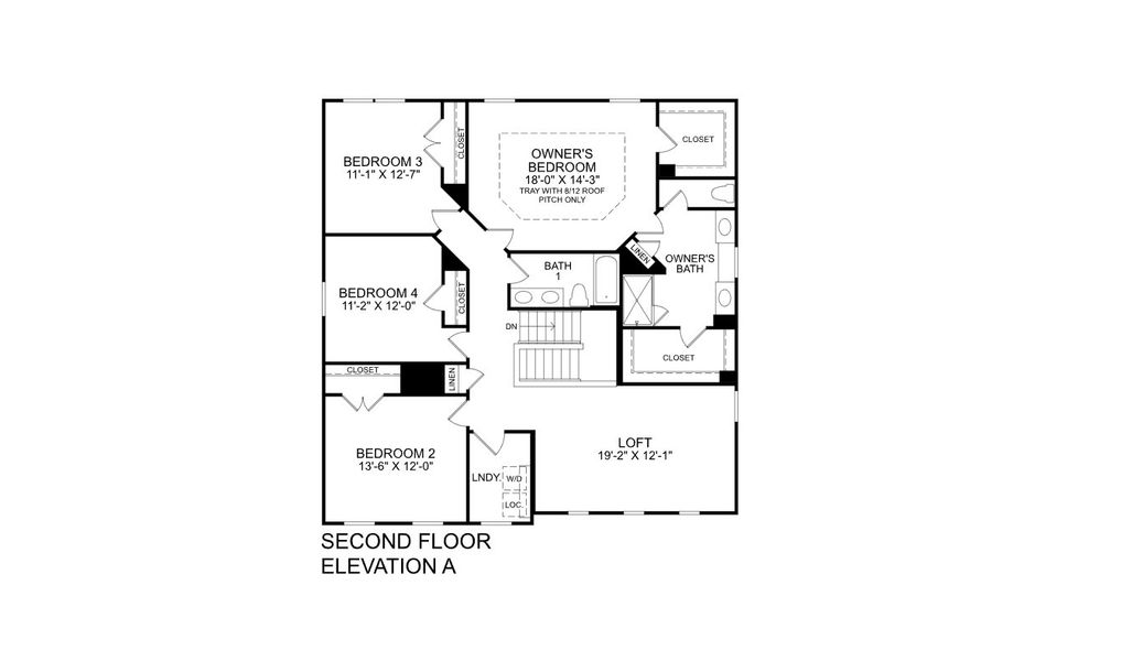 2D floor plan layout for the Lehigh by Ryan Homes in Carolina Crofts, Greenville, NC (Image 2). 2D floor plan layout for the Lehigh by Ryan Homes in Carolina Crofts, Greenville, NC (Image 2).