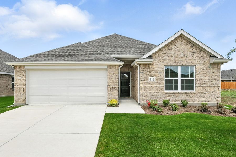 Representative exterior photo of a completed home built from the Landmark Series - Blanton by Brightland Homes in Still Water Lake Estates, Godley, TX (Image 30). Representative exterior photo of a completed home built from the Landmark Series - Blanton by Brightland Homes in Still Water Lake Estates, Godley, TX (Image 30).