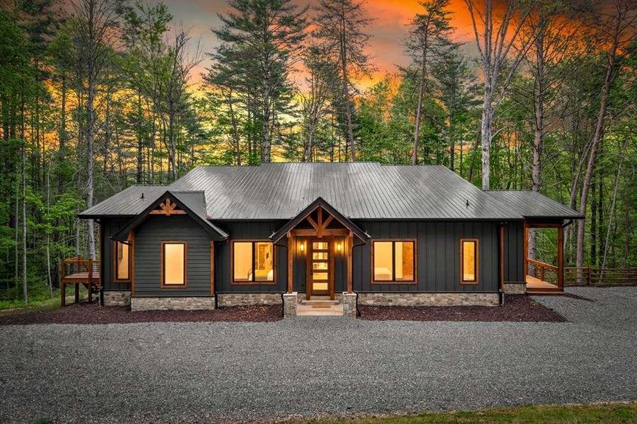 Front exterior of a new home in , Blue Ridge, GA, highlighting curb appeal (Image 29).