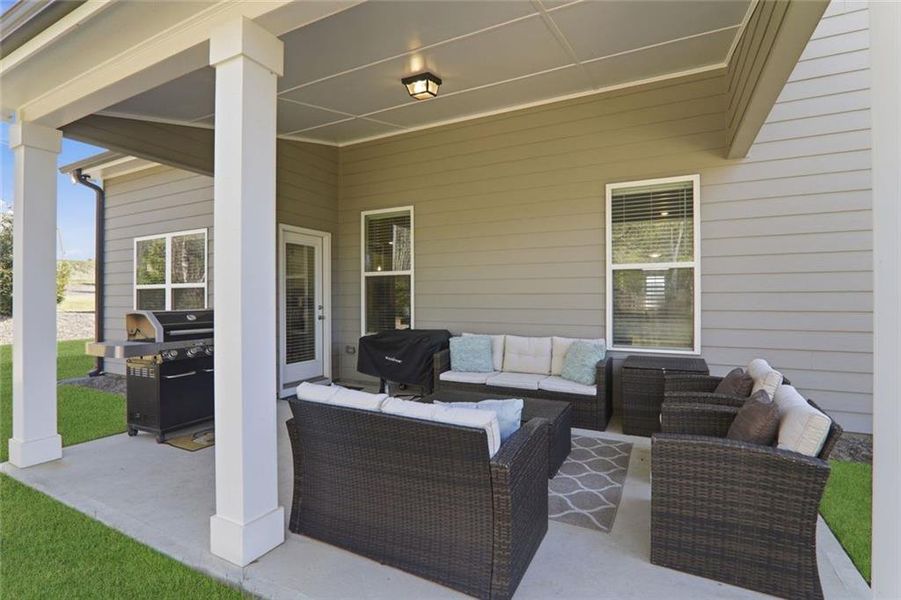 Exterior details and patio area of a home in Rosewood Lake Estates, Hoschton (Image 32). Exterior details and patio area of a home in Rosewood Lake Estates, Hoschton (Image 32).