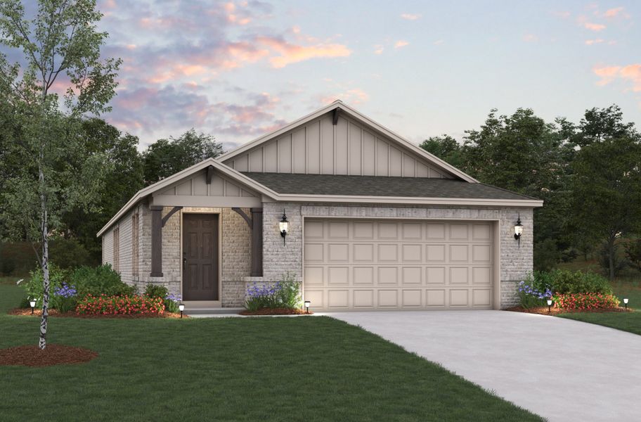 Representative exterior photo of a completed home built from the Primrose by Beazer Homes in Churchill: Fields 40', Anna, TX (Image 16).