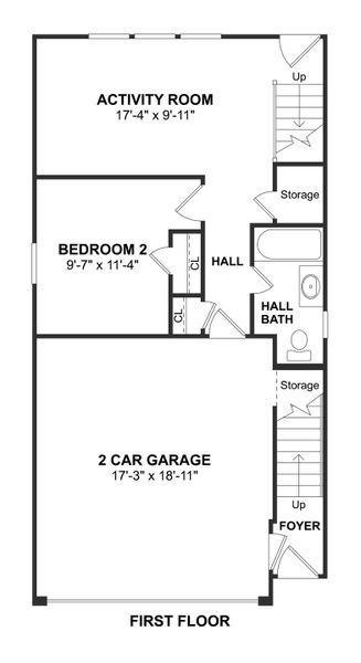 2D floor plan layout for the Radcliffe II by K. Hovnanian® Homes in Cloverdale, Houston, TX (Image 3). 2D floor plan layout for the Radcliffe II by K. Hovnanian® Homes in Cloverdale, Houston, TX (Image 3).