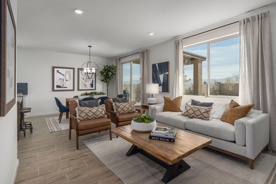 Furnished interior view inside a new home in Entrada Del Pueblo at Rancho Sahuarita, Sahuarita (Image 4).