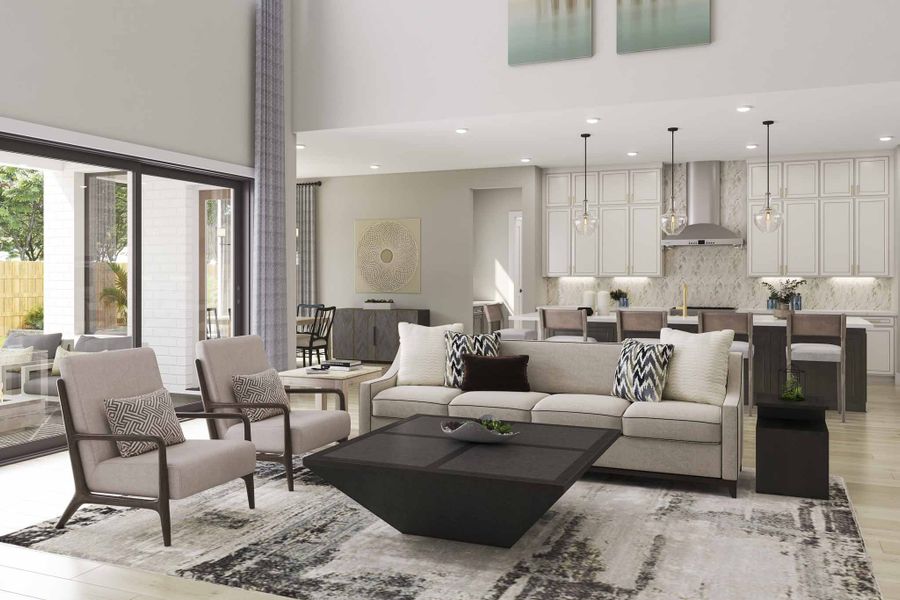 Furnished interior view inside a new home in Dunham Pointe 80′, Cypress (Image 11). Furnished interior view inside a new home in Dunham Pointe 80′, Cypress (Image 11).