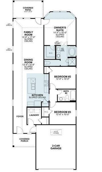 2D floor plan layout of this home in Magnolia Ridge, Magnolia, TX (Image 3).