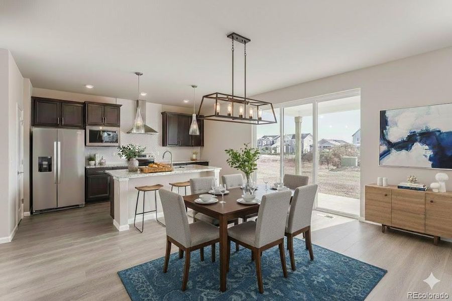 Photo is staged with actual home