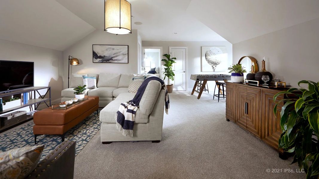 Furnished interior view inside a new home in The Courtyards at Bailey Farm, Dacula (Image 18).