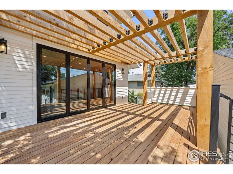 Deck with Pergola and Gas Connection for Grilling
