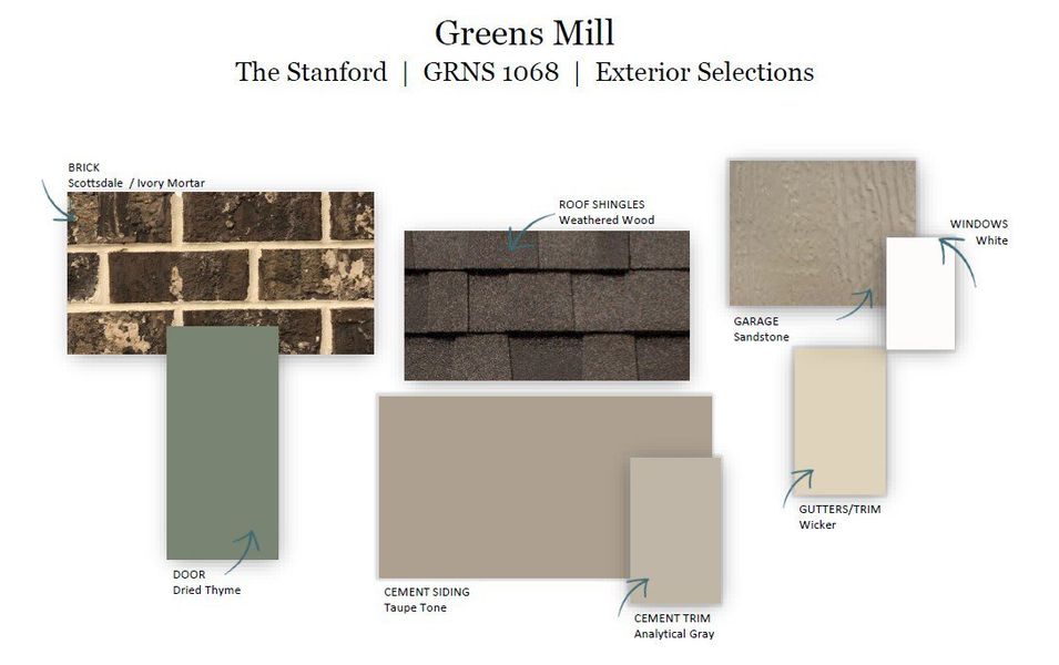 Sample of building materials used in homes in The Landing at Greens Mill, Columbia (Image 40).