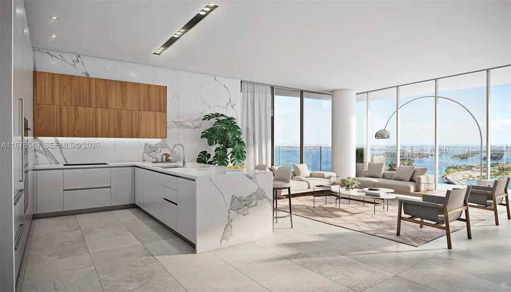 Furnished interior view inside a new home in Casa Bella Residences, Miami (Image 8).