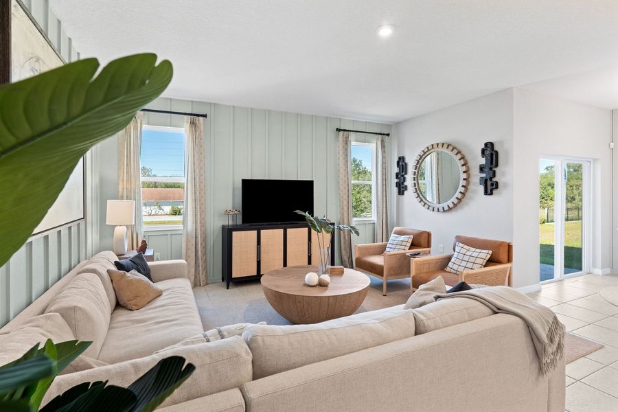 Family Room of The Juniper at Country Club Estates