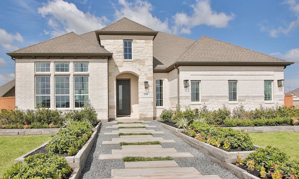 Representative exterior photo of a completed home built from the Classic Series - Princeton by DRB Homes in Oaks at San Gabriel, Georgetown, TX (Image 26). Representative exterior photo of a completed home built from the Classic Series - Princeton by DRB Homes in Oaks at San Gabriel, Georgetown, TX (Image 26).