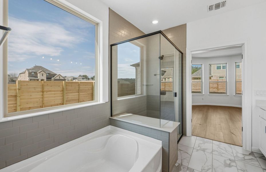 Furnished interior view inside a new home in Bluffview Reserve, Leander (Image 6). Furnished interior view inside a new home in Bluffview Reserve, Leander (Image 6).