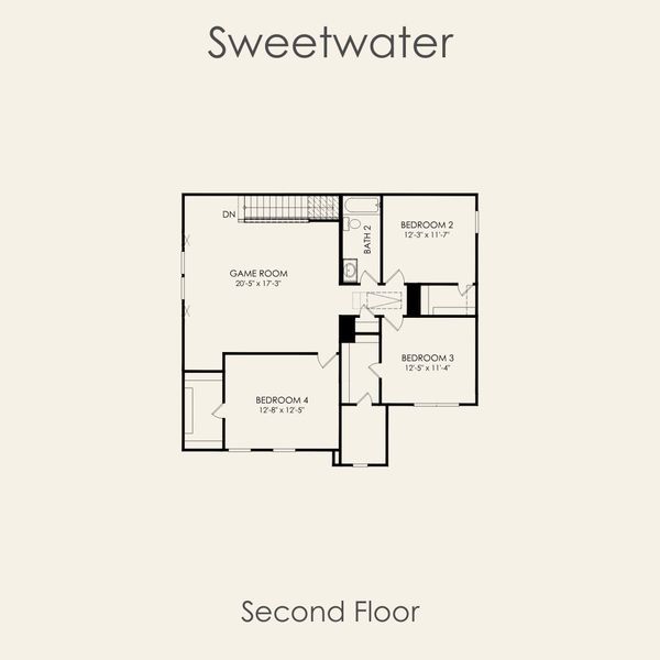 2D floor plan layout for the Sweetwater by Pulte Homes in Lagos, Manor, TX (Image 5). 2D floor plan layout for the Sweetwater by Pulte Homes in Lagos, Manor, TX (Image 5).