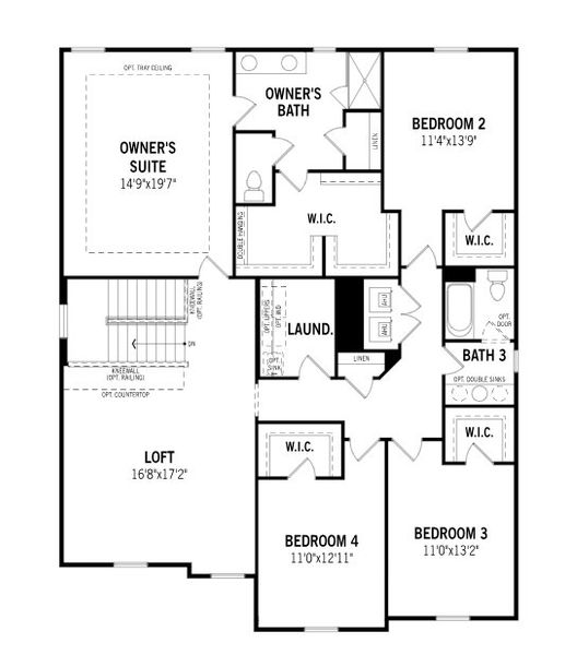 2D floor plan layout for the Voyageur by Mattamy Homes in Crosswind Ranch, Parrish, FL (Image 4).