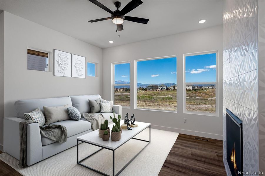 Furnished interior view inside a new home in Revel Crossing at Wolf Ranch - The Panorama Collection, Colorado Springs (Image 9).