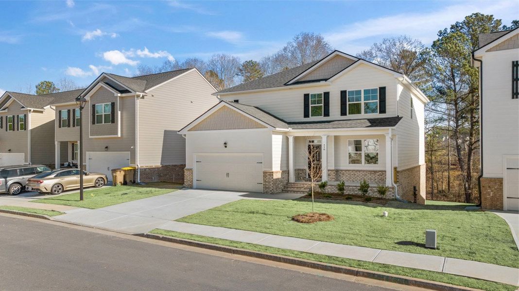 Front exterior of a new home in Captain's Corner, Grovetown, GA, highlighting curb appeal (Image 2).