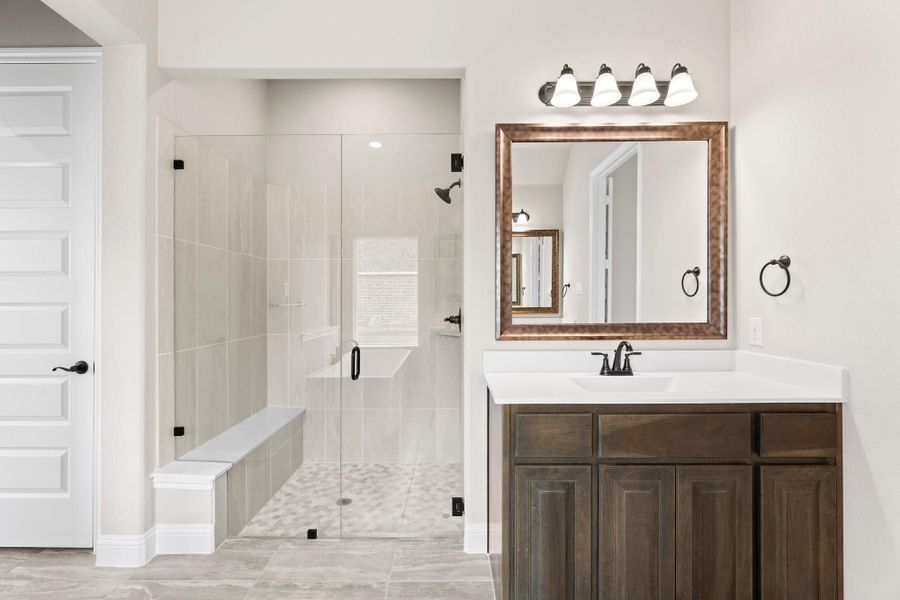 Optional Luxury Primary Bathroom | Concept 2623 at The Meadows in Gunter, TX by Landsea Homes