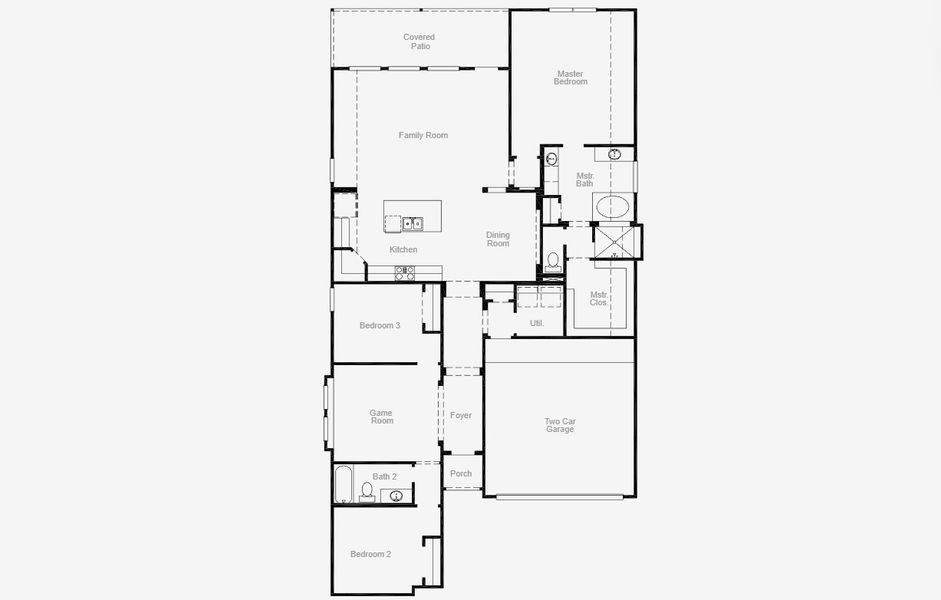 2D floor plan layout for the Concord by Coventry Homes in Dominion of Pleasant Valley 50', Wylie, TX (Image 3).