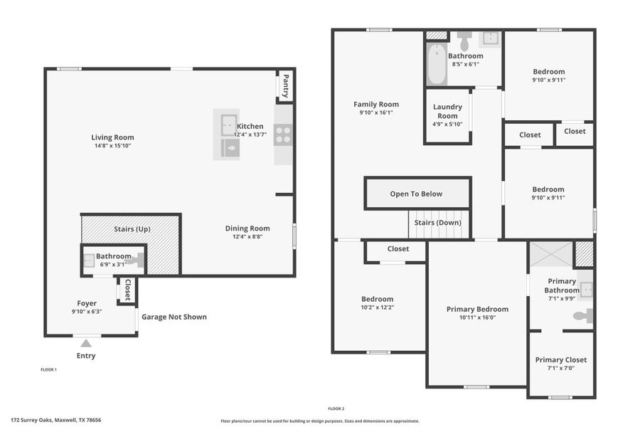 2D floor plan layout of this home in Sunset Oaks, Maxwell, TX (Image 4). 2D floor plan layout of this home in Sunset Oaks, Maxwell, TX (Image 4).
