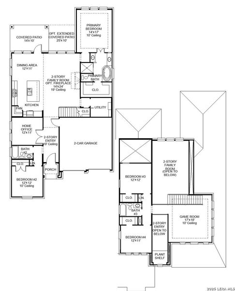 2D floor plan layout of this home in Hidden Canyon, San Antonio, TX (Image 2).