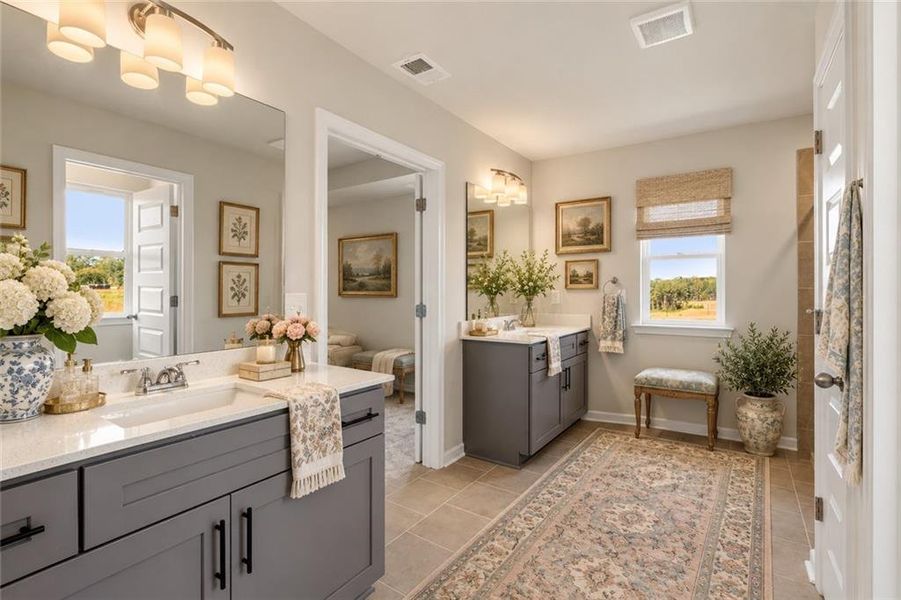 Furnished interior view inside a new home in The Brooke at Rivertown, South Fulton (Image 14).
