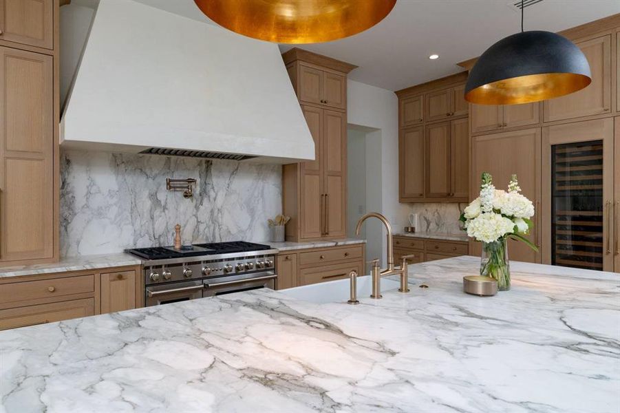 This marble island is stunning!