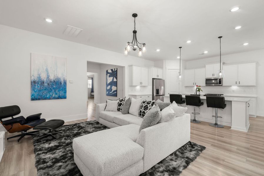 Furnished interior view inside a new home in Summerwind Crossing at Lakes of Cane Bay, Summerville (Image 37).