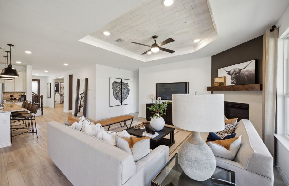 Tray ceiling in gathering room