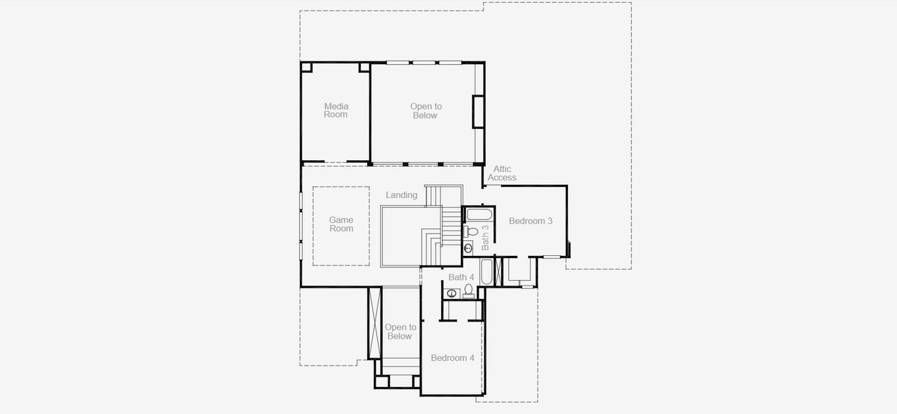2D floor plan layout of this home in Palmera Ridge, Leander, TX (Image 5).