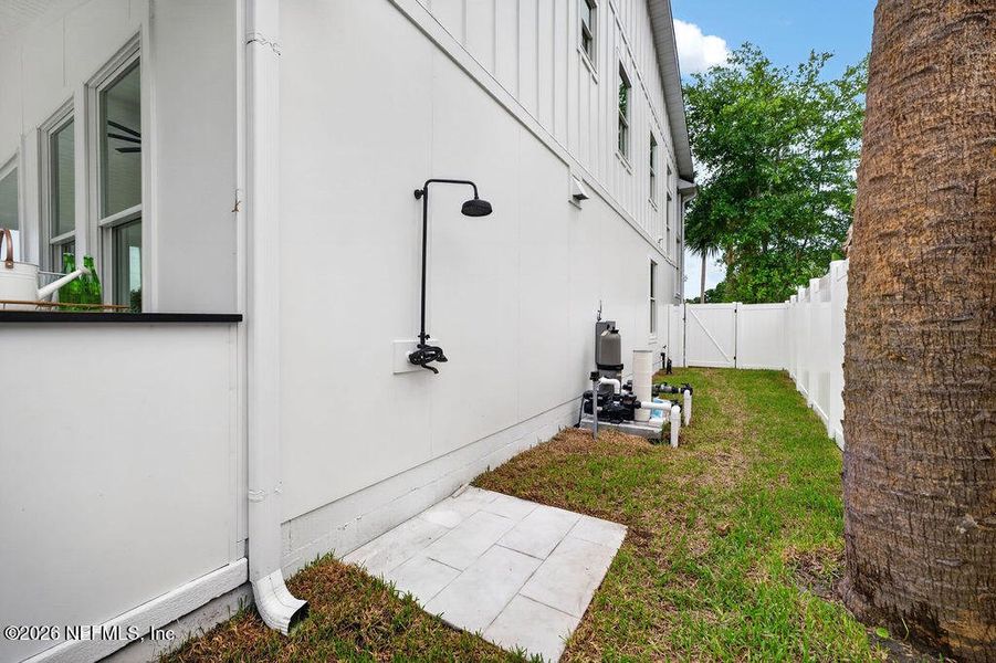 Exterior details and patio area of a home in , Neptune Beach (Image 23). Exterior details and patio area of a home in , Neptune Beach (Image 23).