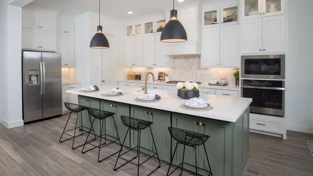 Furnished interior view inside a new home in Parkside on the River West, Georgetown (Image 9).