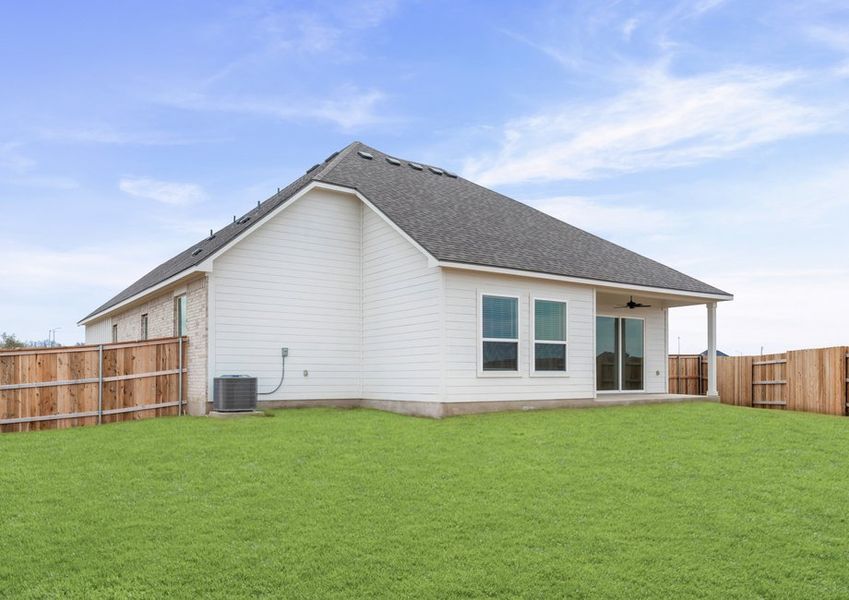 The Kingsley has a fully fenced-in back yard.