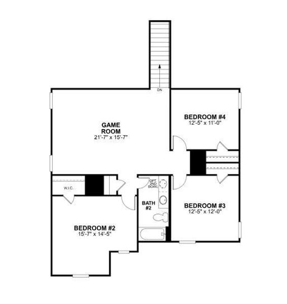 2D floor plan layout of this home in Marble Creek Crossing, Austin, TX (Image 4).