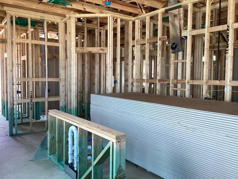 In-progress construction of a new home in The Homestead at Lariat, Liberty Hill, TX (Image 16). In-progress construction of a new home in The Homestead at Lariat, Liberty Hill, TX (Image 16).