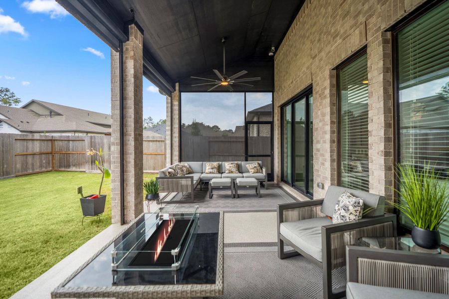 Exterior details and patio area of a home in The Highlands - 65', Porter (Image 3).