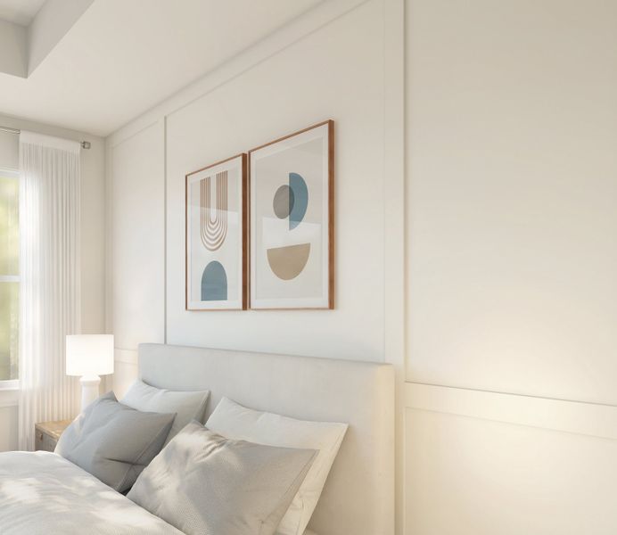 Primary suite decorative feature wall Primary suite decorative feature wall