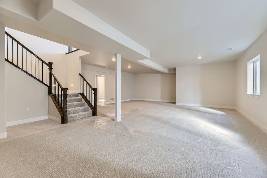 Plan C454 Finished Basement Representative Photo