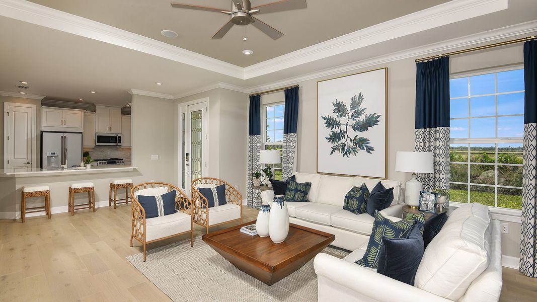 Furnished interior view inside a new home in Esplanade by the Islands, Naples (Image 20).