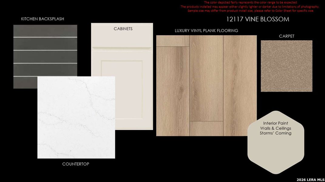 Sample of building materials used in homes in The Crossvine, Schertz (Image 4).