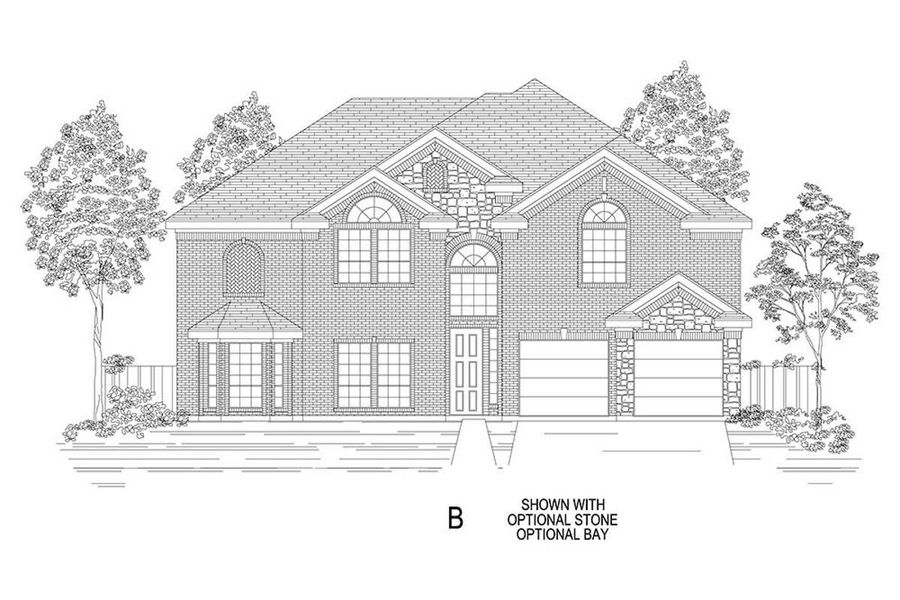 Representative rendering of the exterior for the Brentwood 3F (w/Media) by First Texas Homes (Image 11).